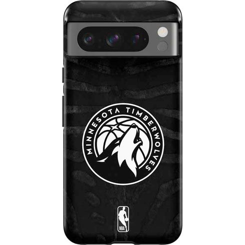 NBA Minnesota Timberwolves Black Animal Print Google Pixel 8 Pro Impact Case